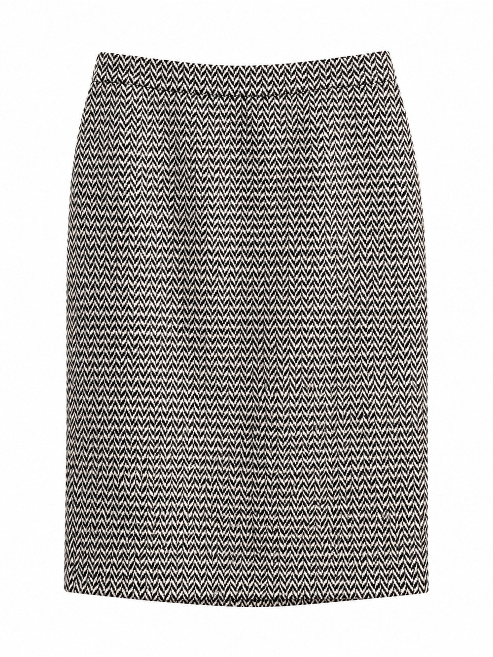 J.Crew Herringbone Tweed Pencil Skirt Black Ivory Pink and Teal - Size 2